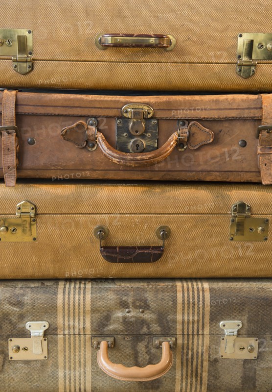 Studio shot of old fashioned suitcases