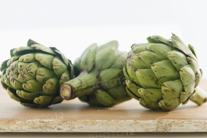 Studio shot of artichokes