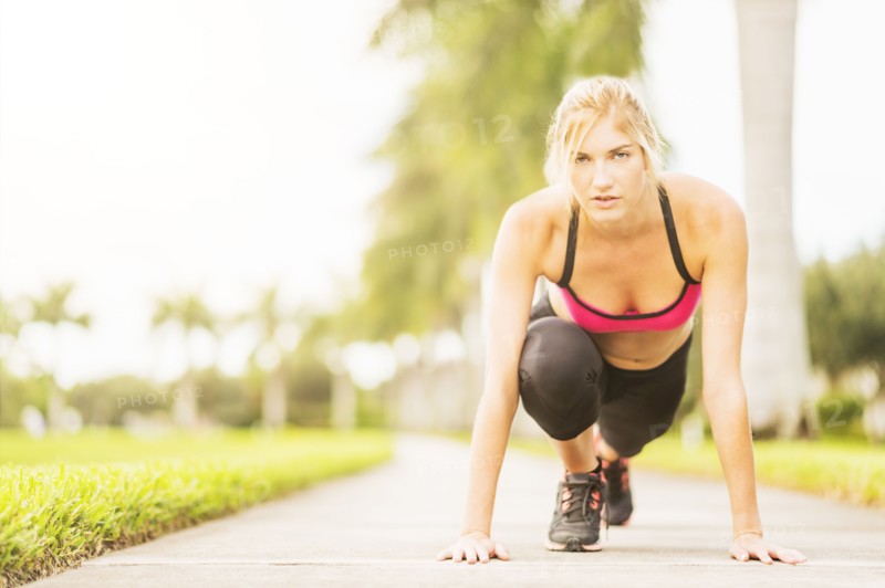 Woman exercising outdoors