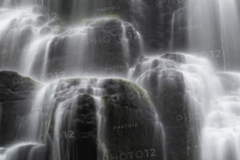 Close-up of rocky waterfall