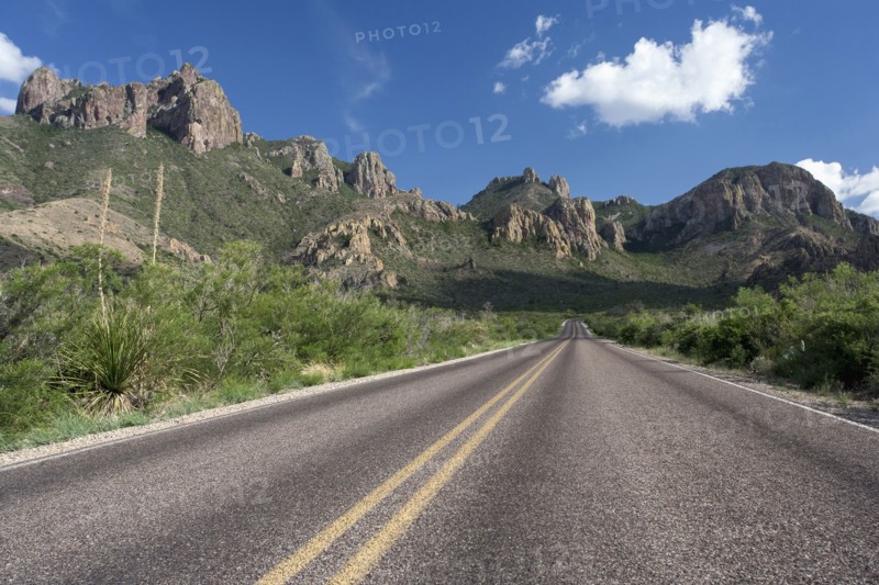 Rocky landscape with empty road
