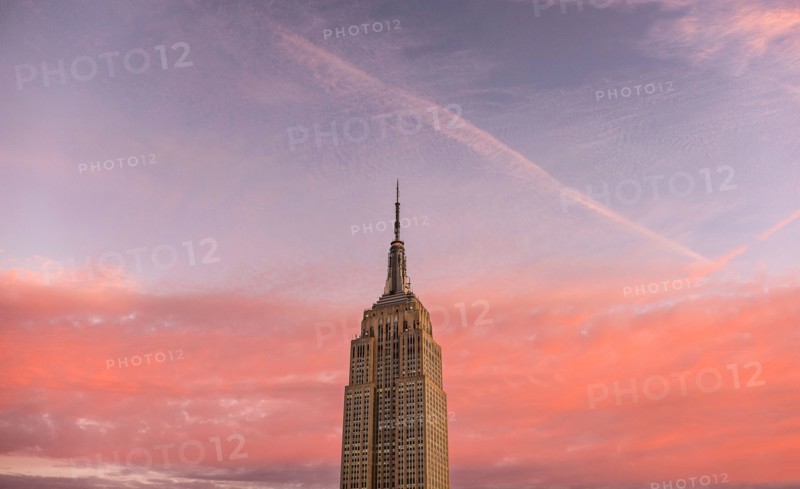Empire State Building with sunset sky. New York City, New York.