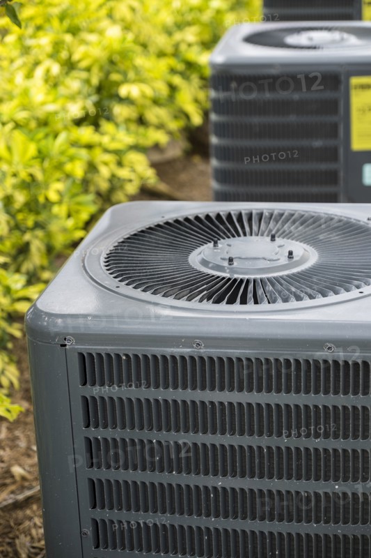 Air conditioning unit in garden.
