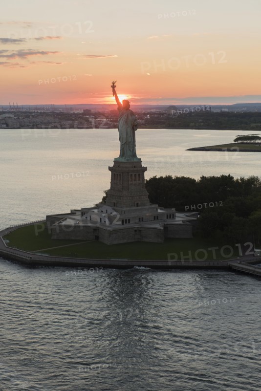 Aerial view of Statue of Liberty