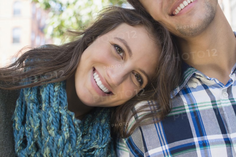 Portrait of young couple outdoors
