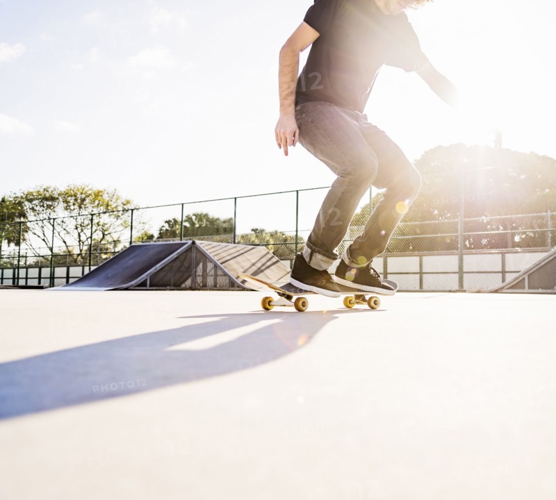 Man skateboarding in skatepark