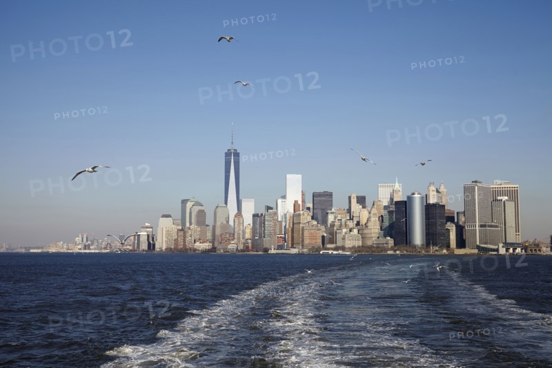 View of waterfront cityscape