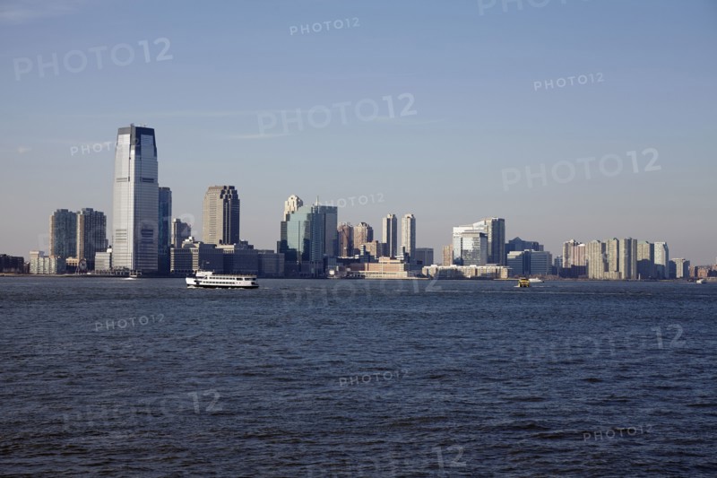 View of waterfront cityscape
