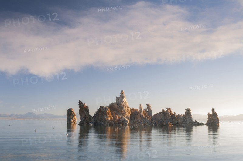 Rock formation in lake