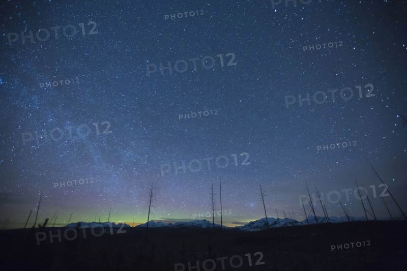 Scenic view of night sky with aurora borealis