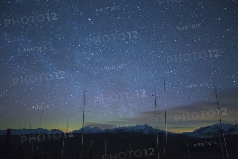 Scenic view of night sky with aurora borealis