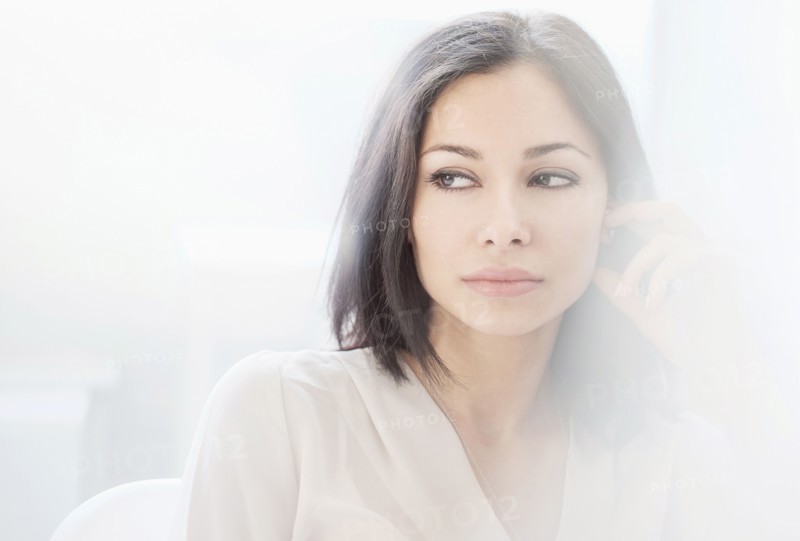 Portrait of brunette woman.
