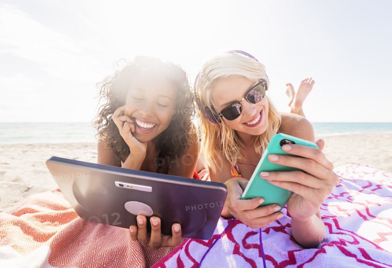 Female friends on beach