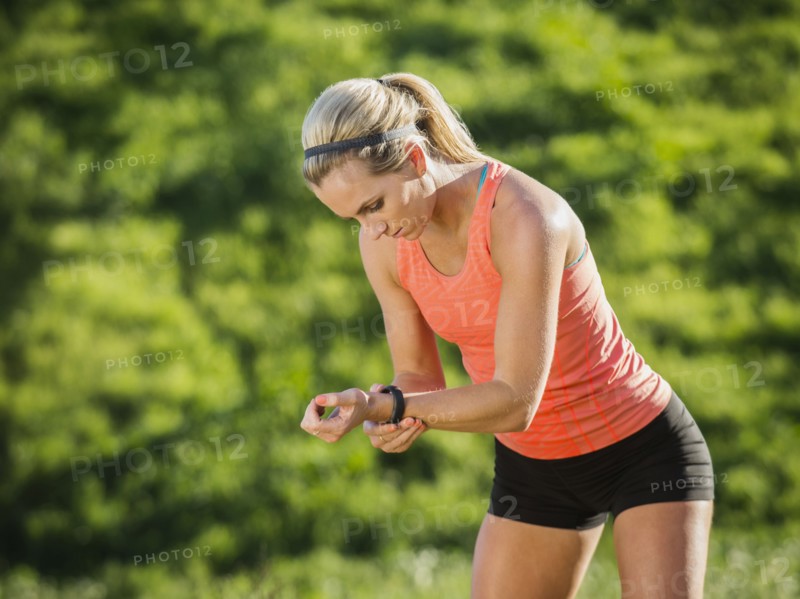 Woman looking at watch
