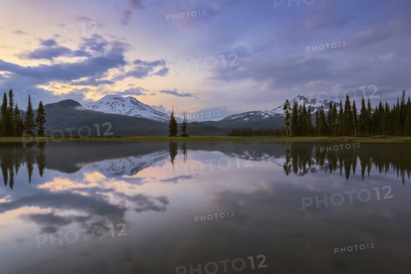 View of Sparks Lake at sunset