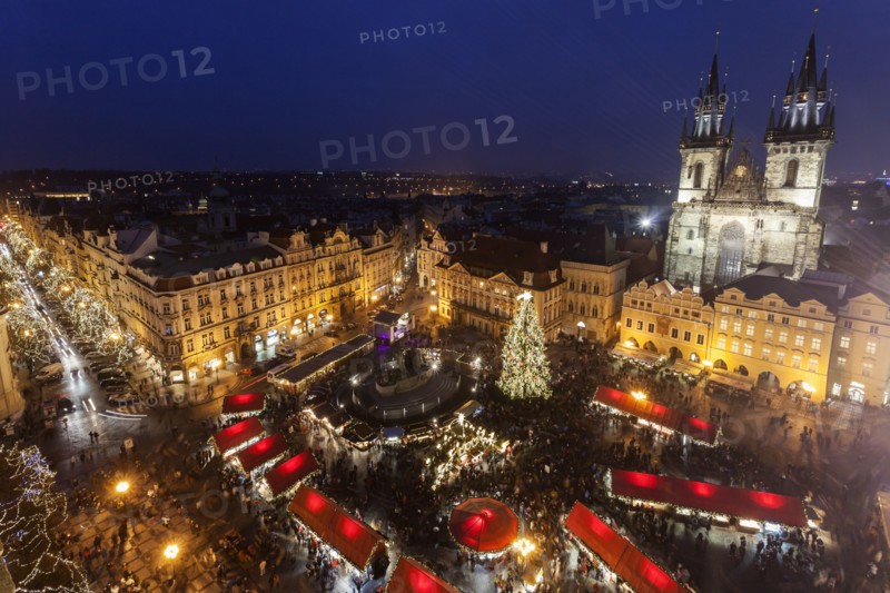 Town square at night
