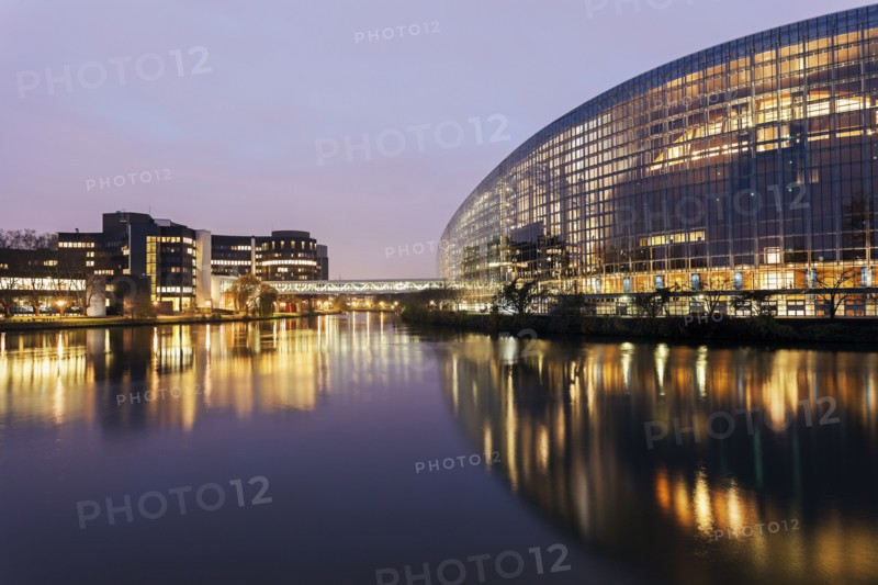 European Parliament at sunrise