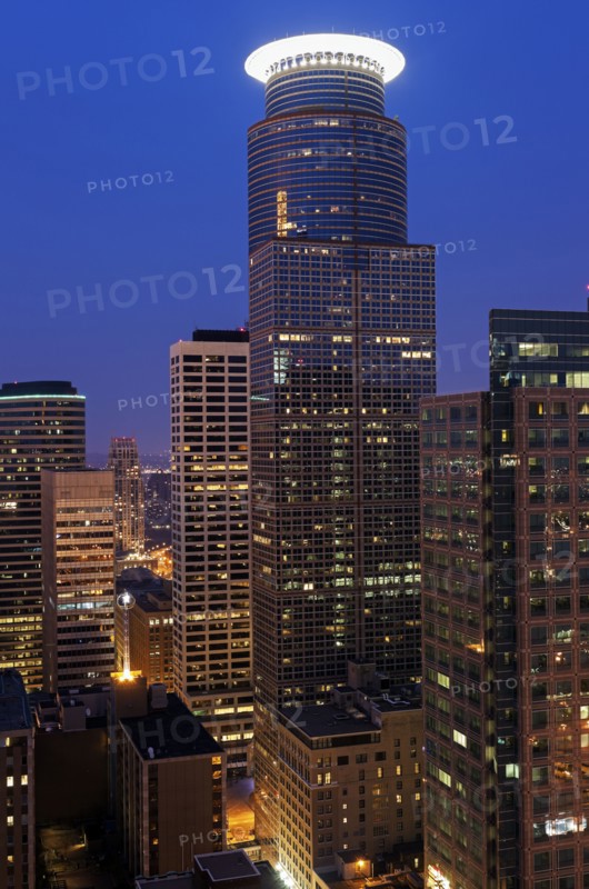 Downtown district at night
