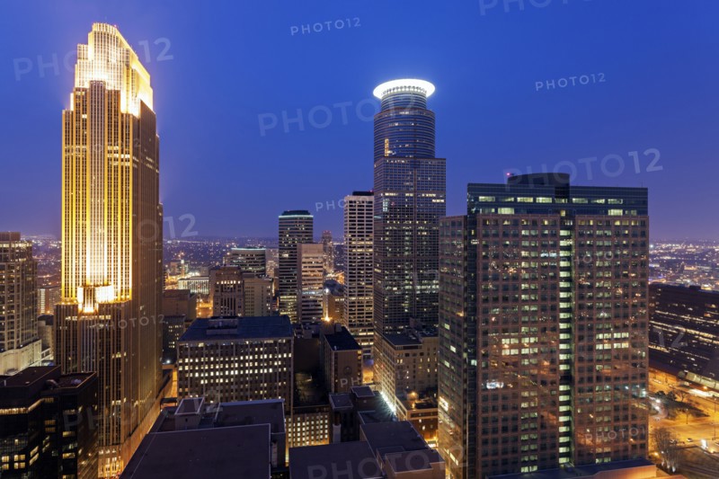 Downtown district at night
