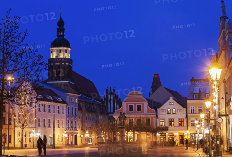 Altmarkt and St. Nikolai Church illuminated at night