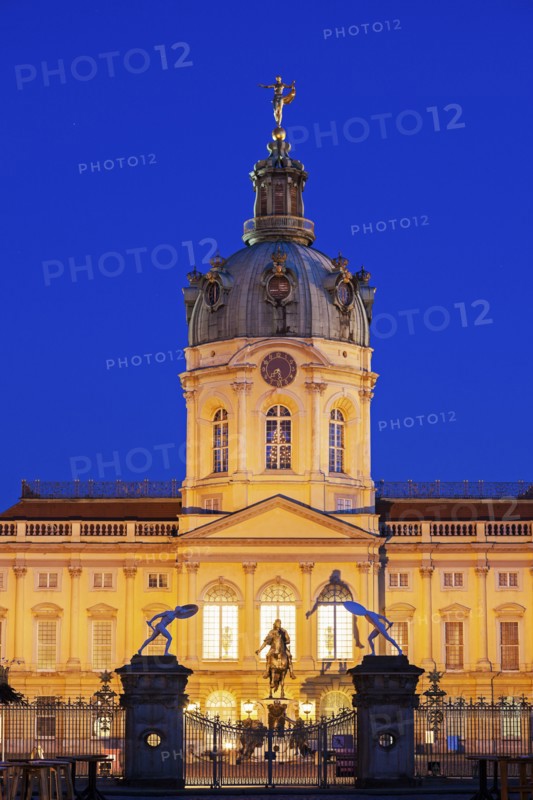 Facade and entrance at night