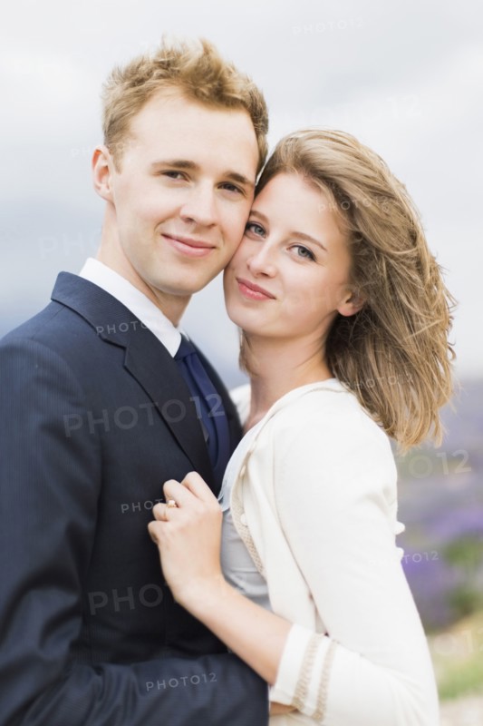 Portrait of newlywed couple