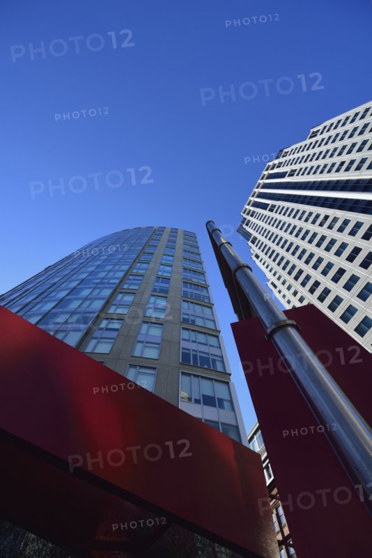 Low-angle view of glass skyscraper
