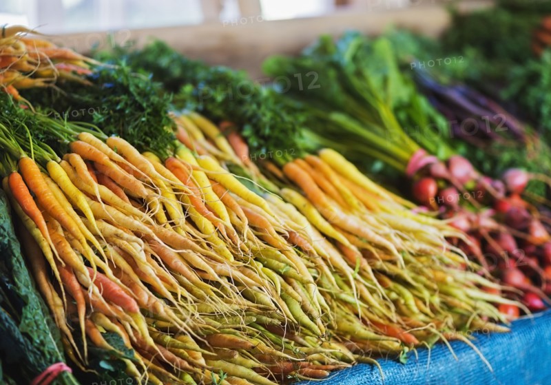 Market stall with organic vegetables