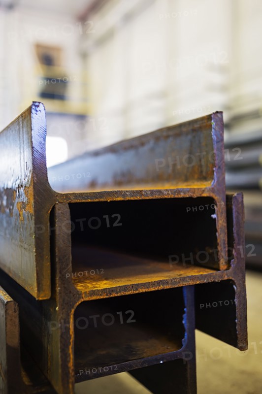 Close-up of metal girders