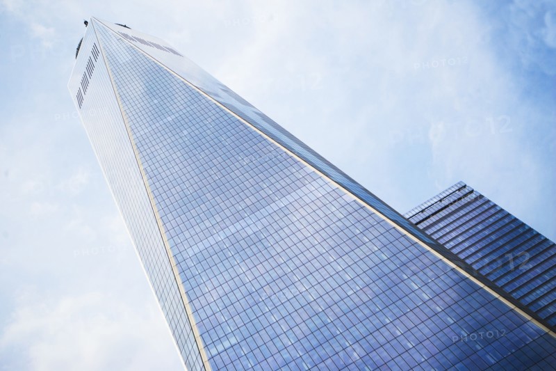 Low angle view of One World Trade Center against sky