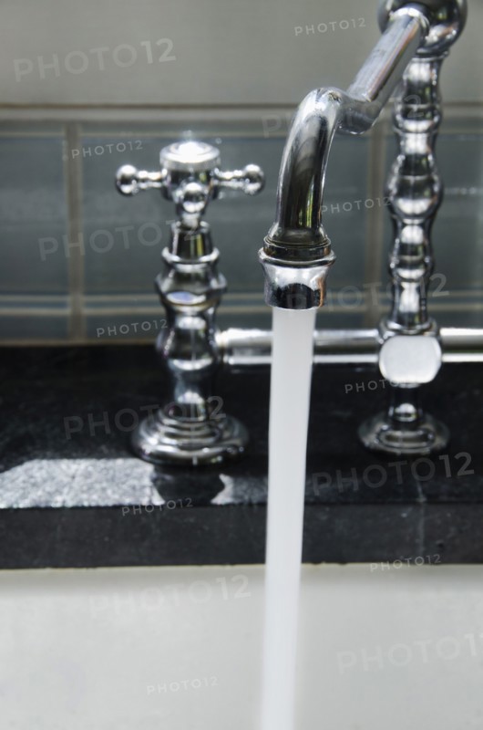 Water running from tap