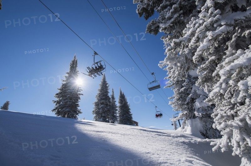 Ski lift over ski slope