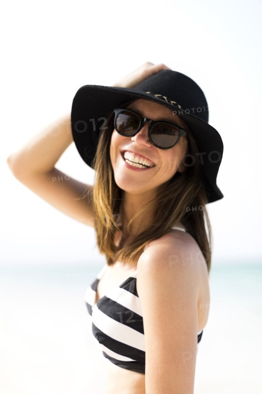 Portrait of woman on beach