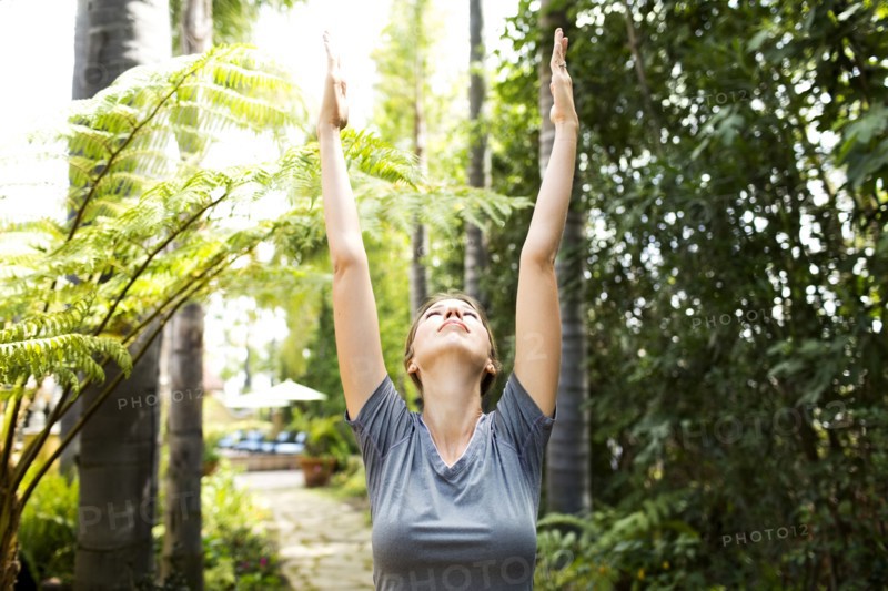 Woman practicing yoga