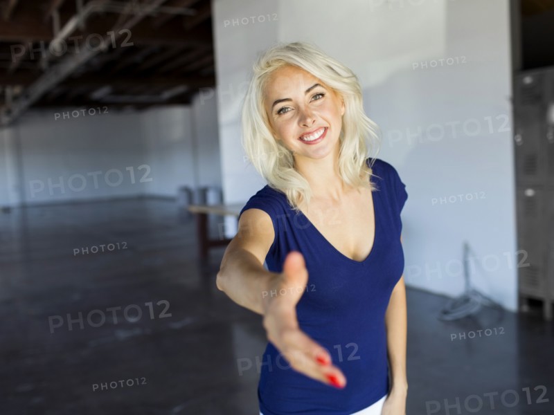 Woman in warehouse