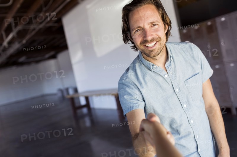 Man in warehouse