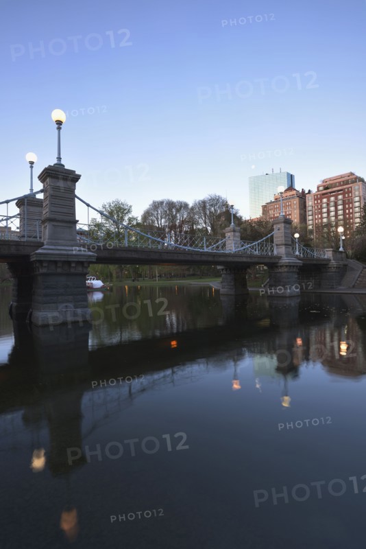 Boston public garden at dawn