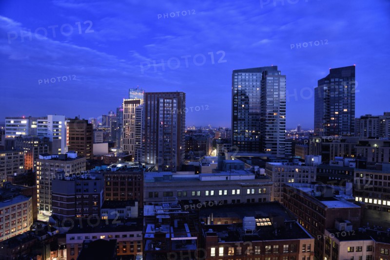 View of Downtown District at dusk