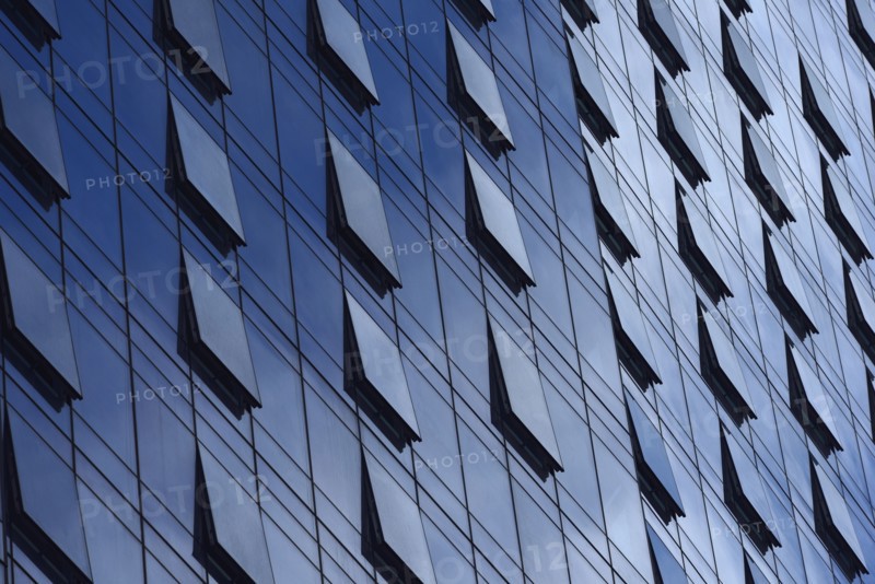 Open windows on glass building