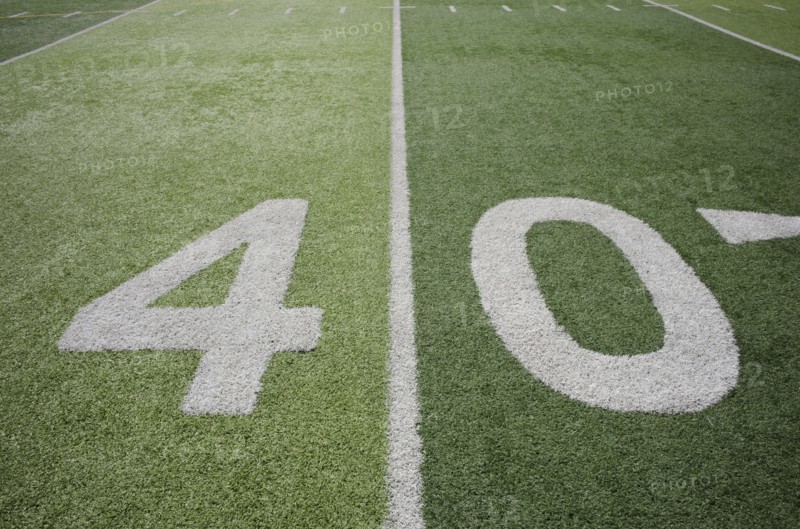 Football field marking of 40 yard line
