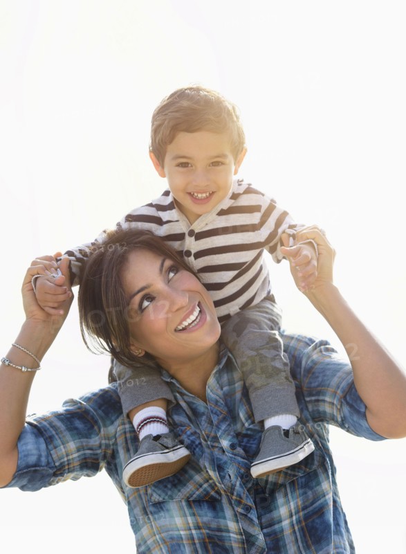 Woman playing with son (2-3).