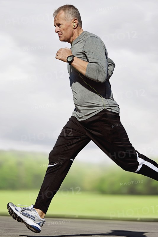 Man running outdoors.