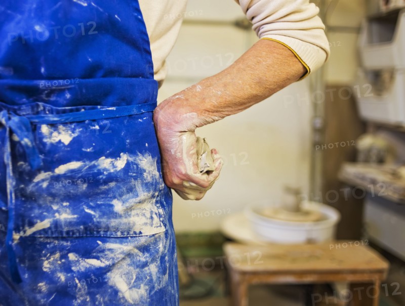 Female potter in studio