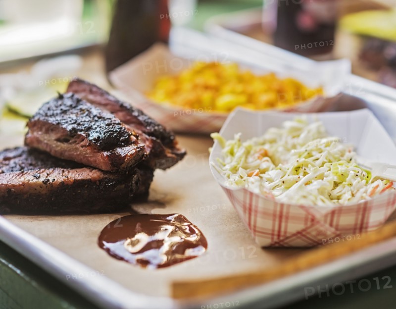 Grilled meat and salad