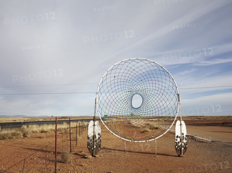 Dream catcher in desert