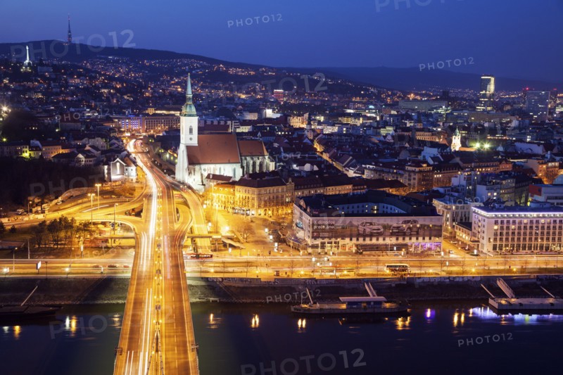Cityscape of Bratislava at night