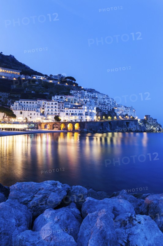 Illuminated town at night