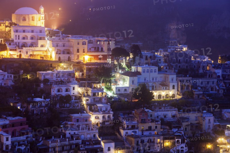 Aerial view of town at sunrise