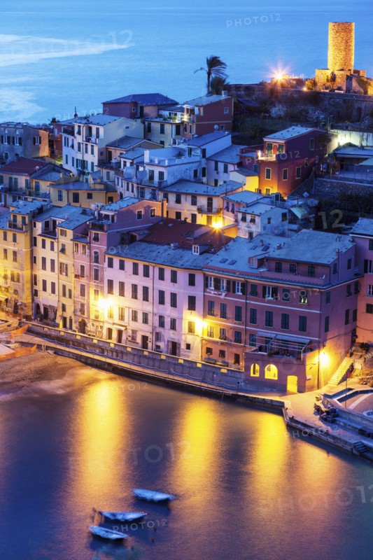 Aerial view of coastal town