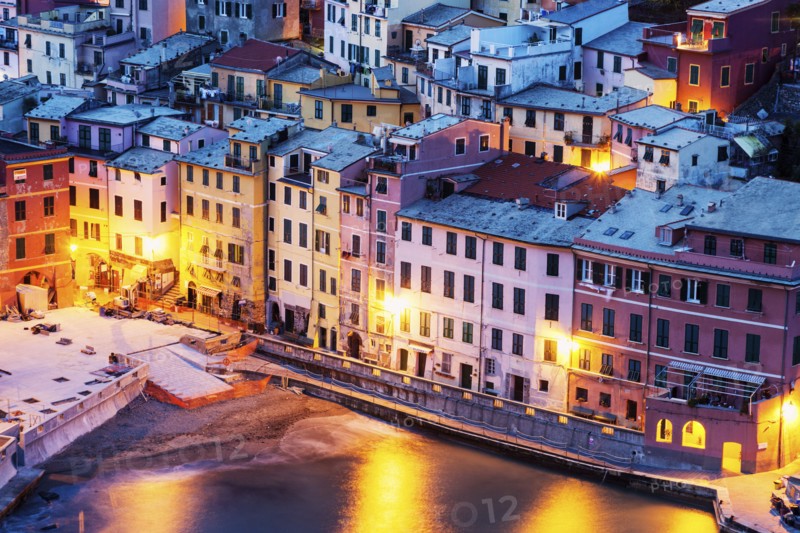Aerial view of coastal town